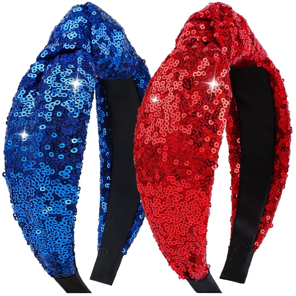 Sequin‎ Headbands - Blue and Red